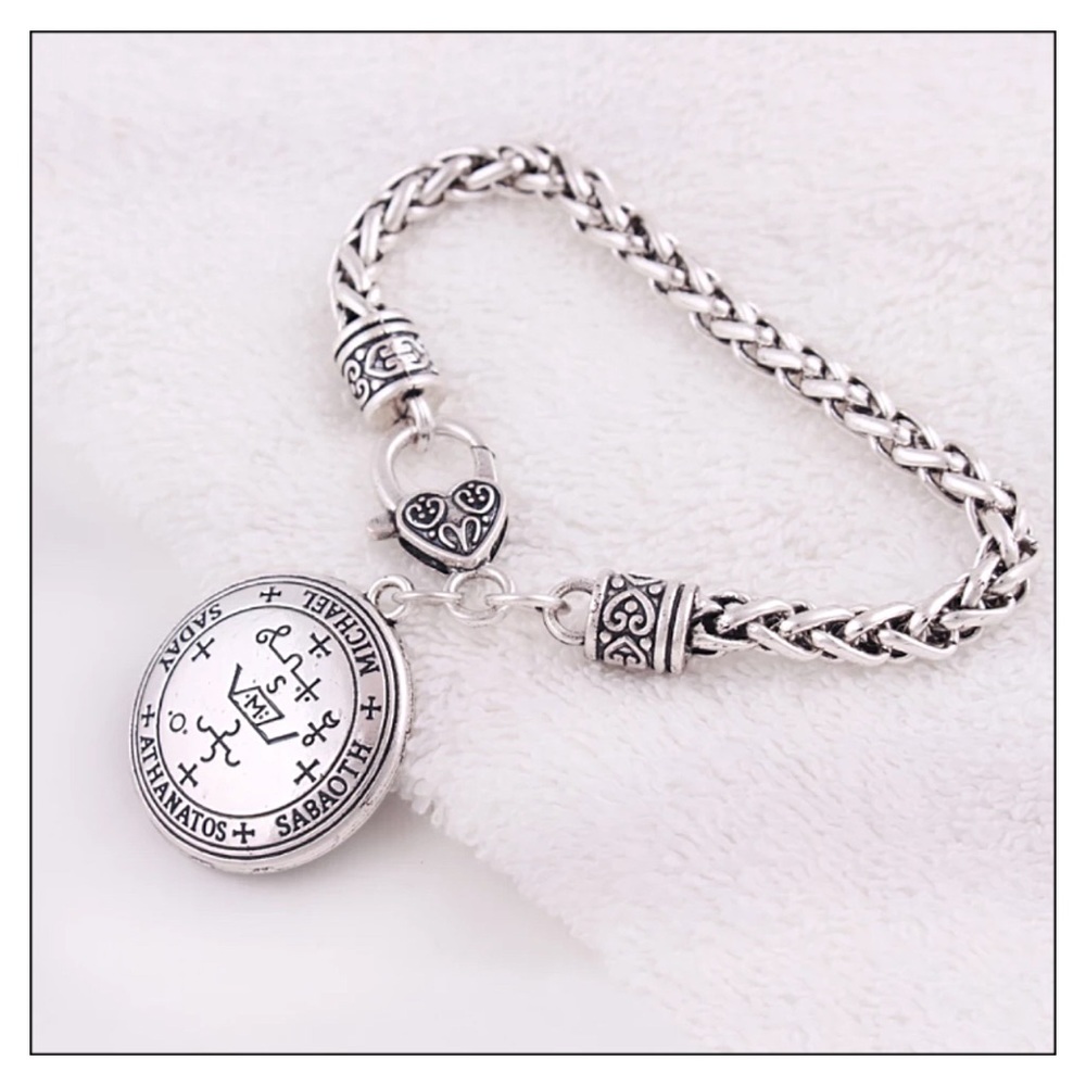 Arch Angel Michael Silver Sigil Protection Bracelet - Picture 4 of 5